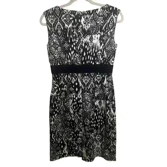 Alex Marie Size 4 Black/White Career Sleeveless Textured Lined Sheath Dress - Picture 3 of 6